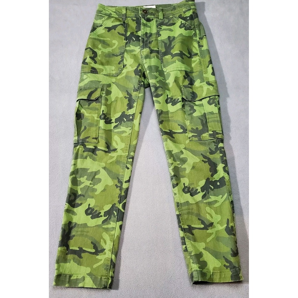 The North Face Cargo  Pants Womens 2 Green Camouflage Camo Outdoor Denim Hiking